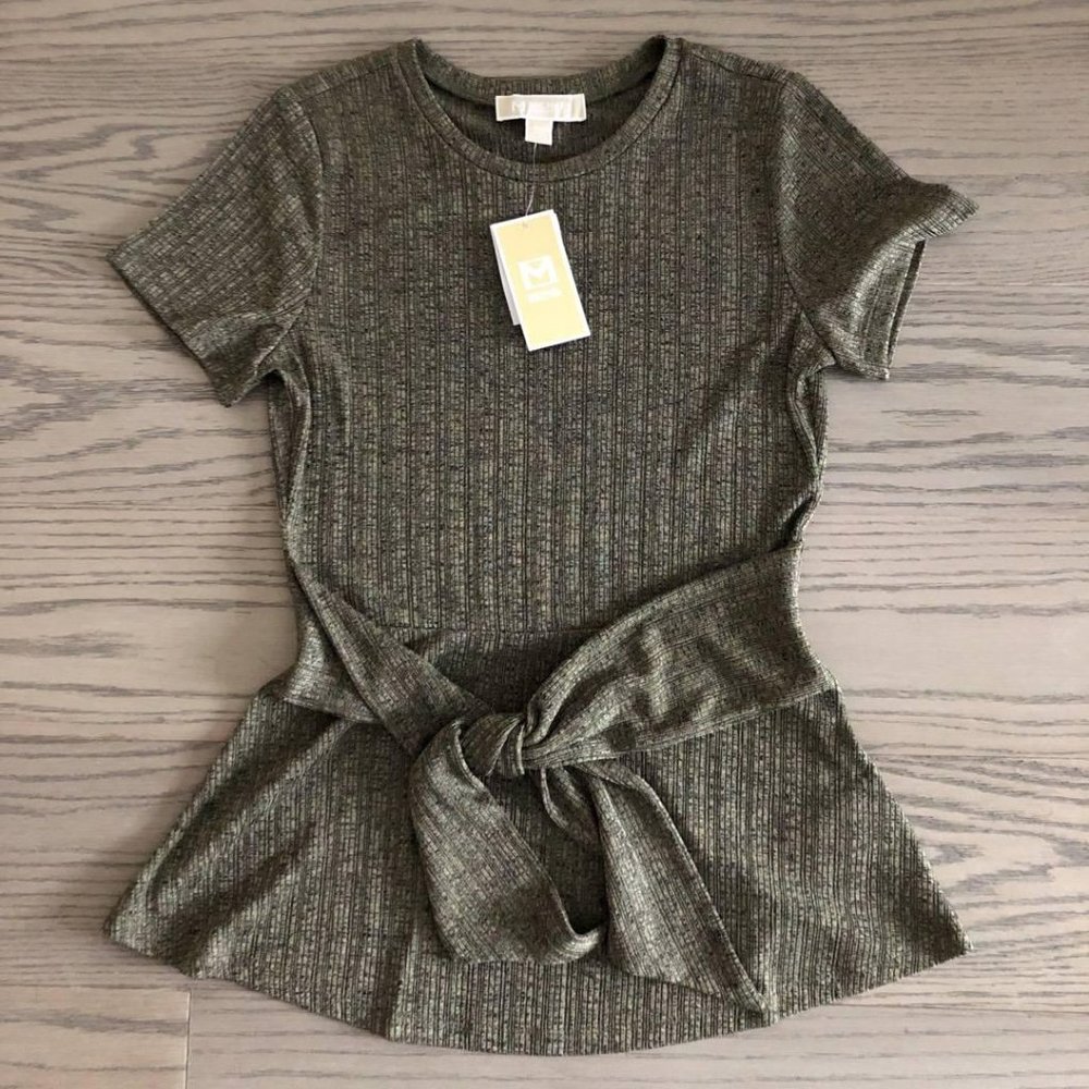 NWT Michael Kors Knit Tie Top